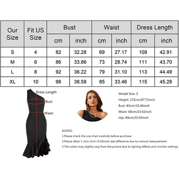 120. LARGE NEW YOESEE Women One Shoulder Sleeveless Bodycon Dress Side Split Ruf - Picture 6 of 6